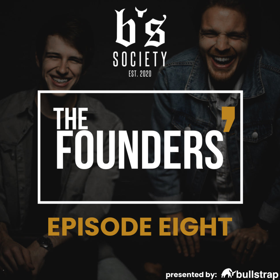 Two men smiling with text 'THE FOUNDERS' and 'EPISODE EIGHT'