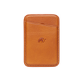 Leather Magnetic Wallet in sienna color with a bull logo