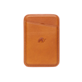 Leather Magnetic Wallet in sienna color with a bull logo