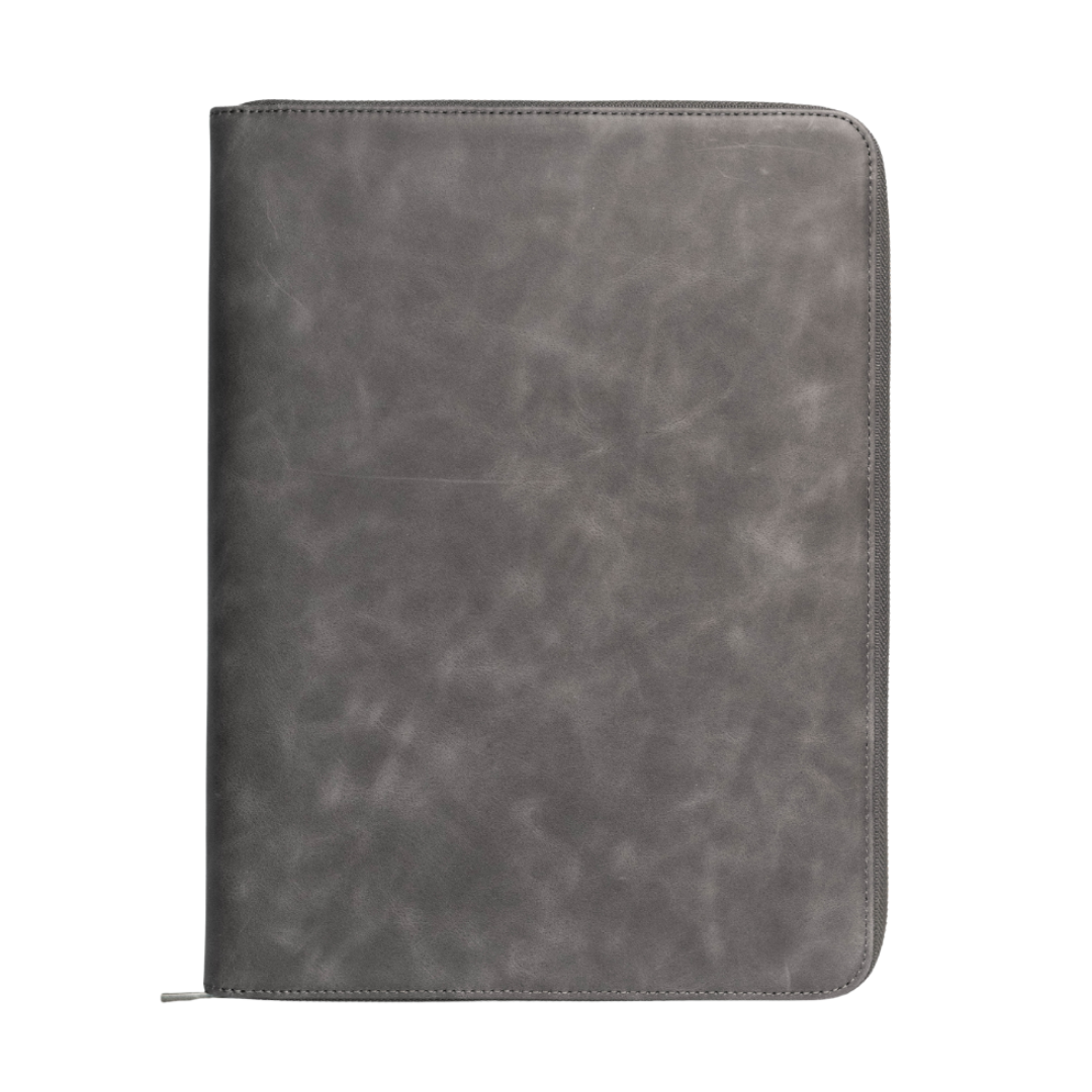 Leather MacBook Sleeve in Slate color, featuring a sleek design.
