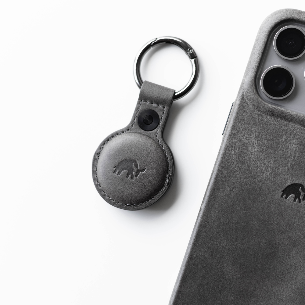 BullTag for AirTag in slate color, featuring a keyring attachment.