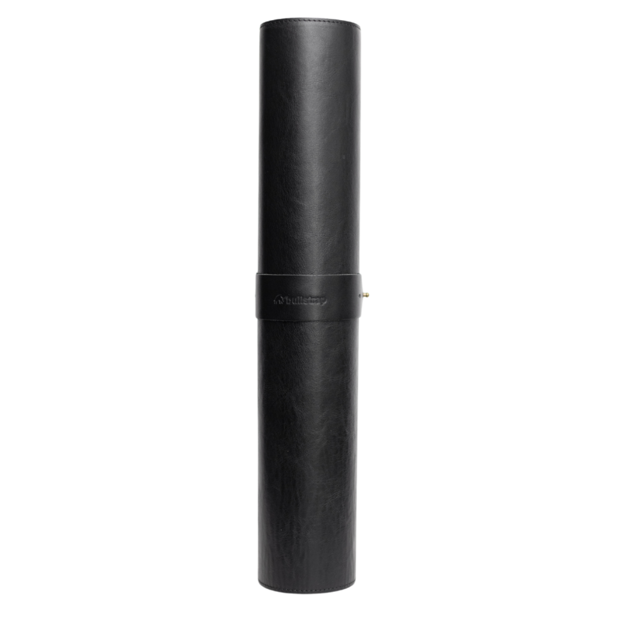 Black leather desk mat rolled up, suitable for minimalist setups