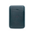 Leather Magnetic Wallet in ocean color with a card slot and embossed logo