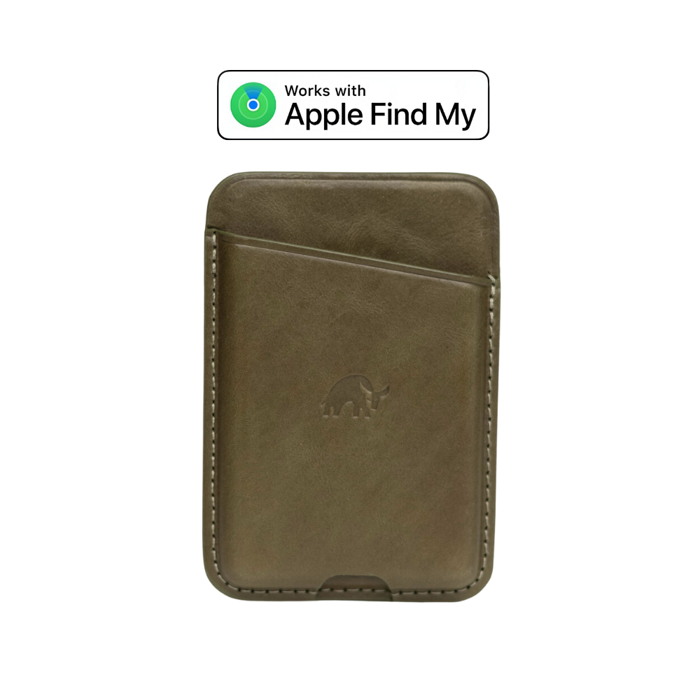 Leather Magnetic Wallet in Slate with Apple Find My compatibility