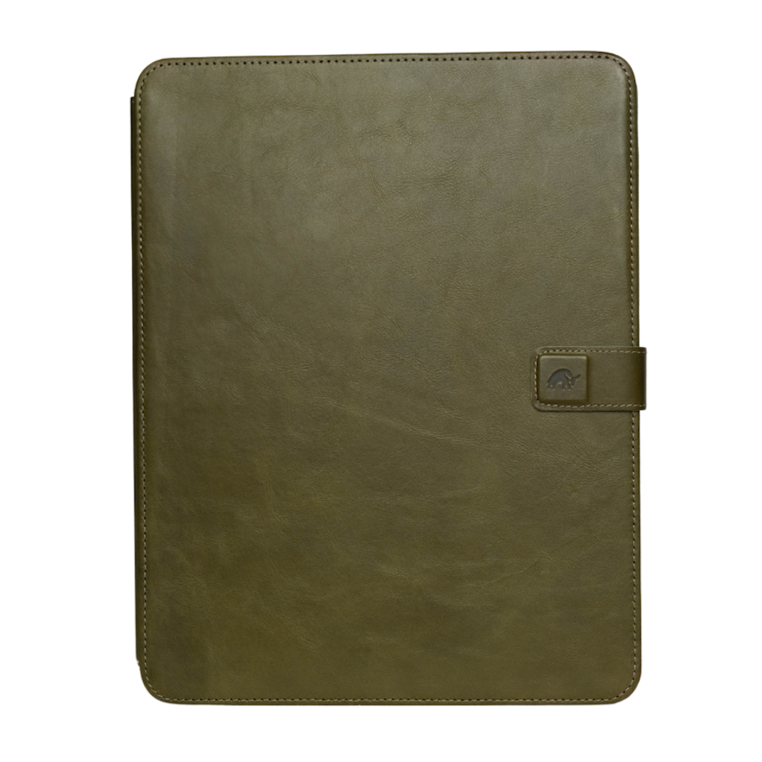 Green leather case for iPad with a clasp, MAVERICK brand