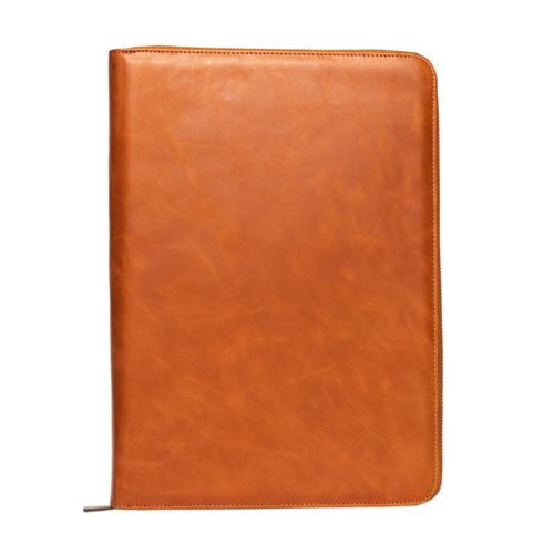 Leather MacBook Sleeve in SIENNA color, showcasing a smooth, premium leather finish.