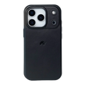 Black phone case with a brand logo on a white background