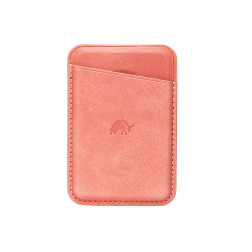 Leather Magnetic Wallet in South Beach color, featuring a front pocket and embossed logo.