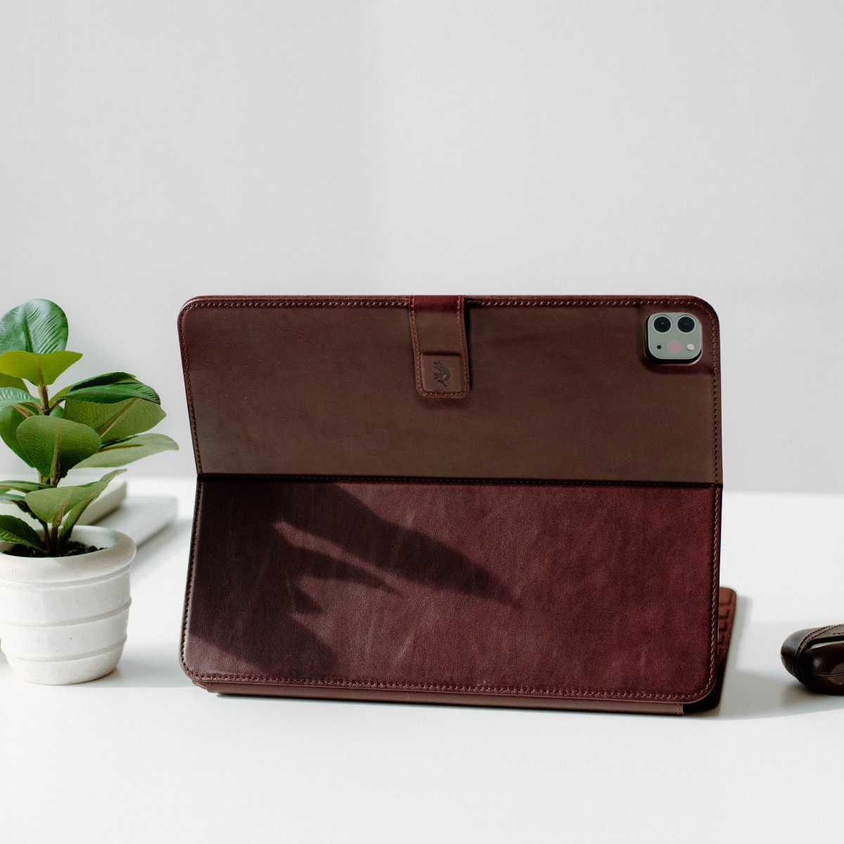 Leather iPad Case - Bourbon