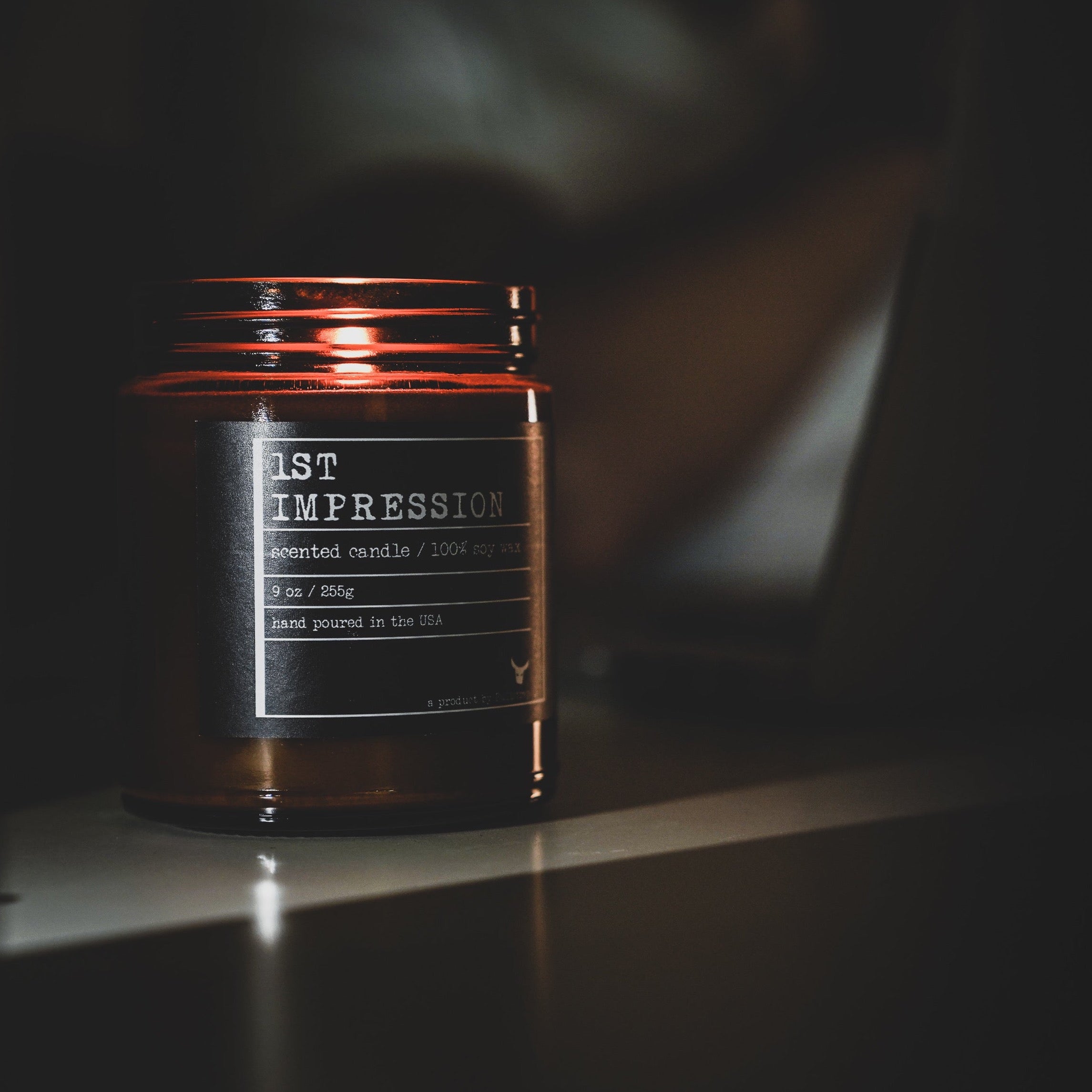 1st Impression scented candle, 100% soy wax, hand poured in the USA