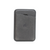 Slate leather magnetic wallet with a front pocket and embossed bull logo