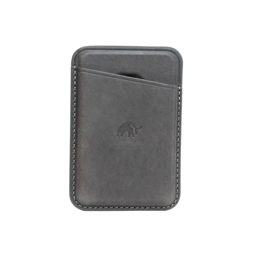 Leather Magnetic Wallet - Slate Bullstrap Leather Magnetic Wallet - Slate Bullstrap