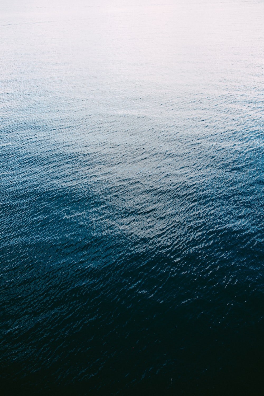 A calm ocean surface with gentle waves reflecting light.