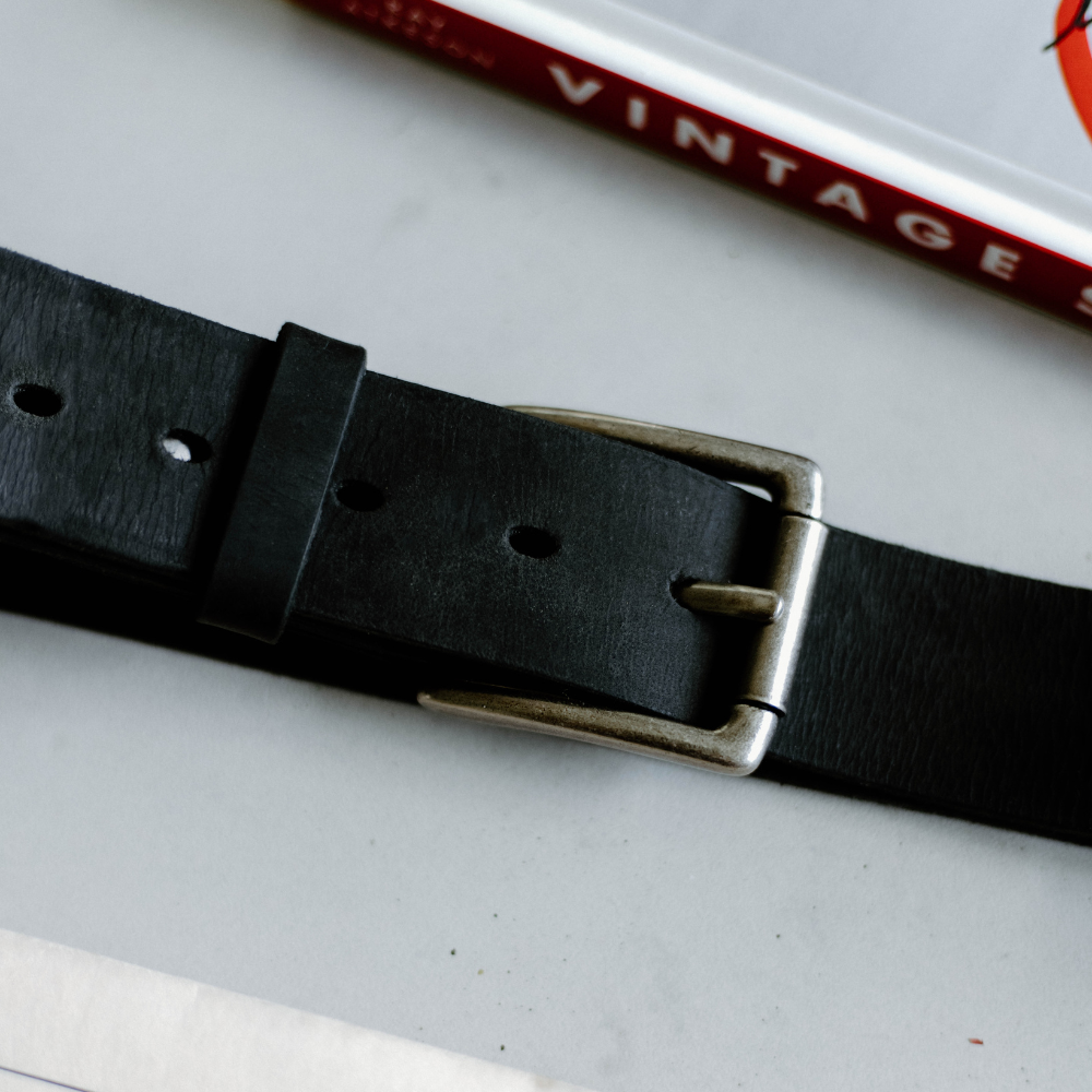 Rugged Leather Belt - Black Edition