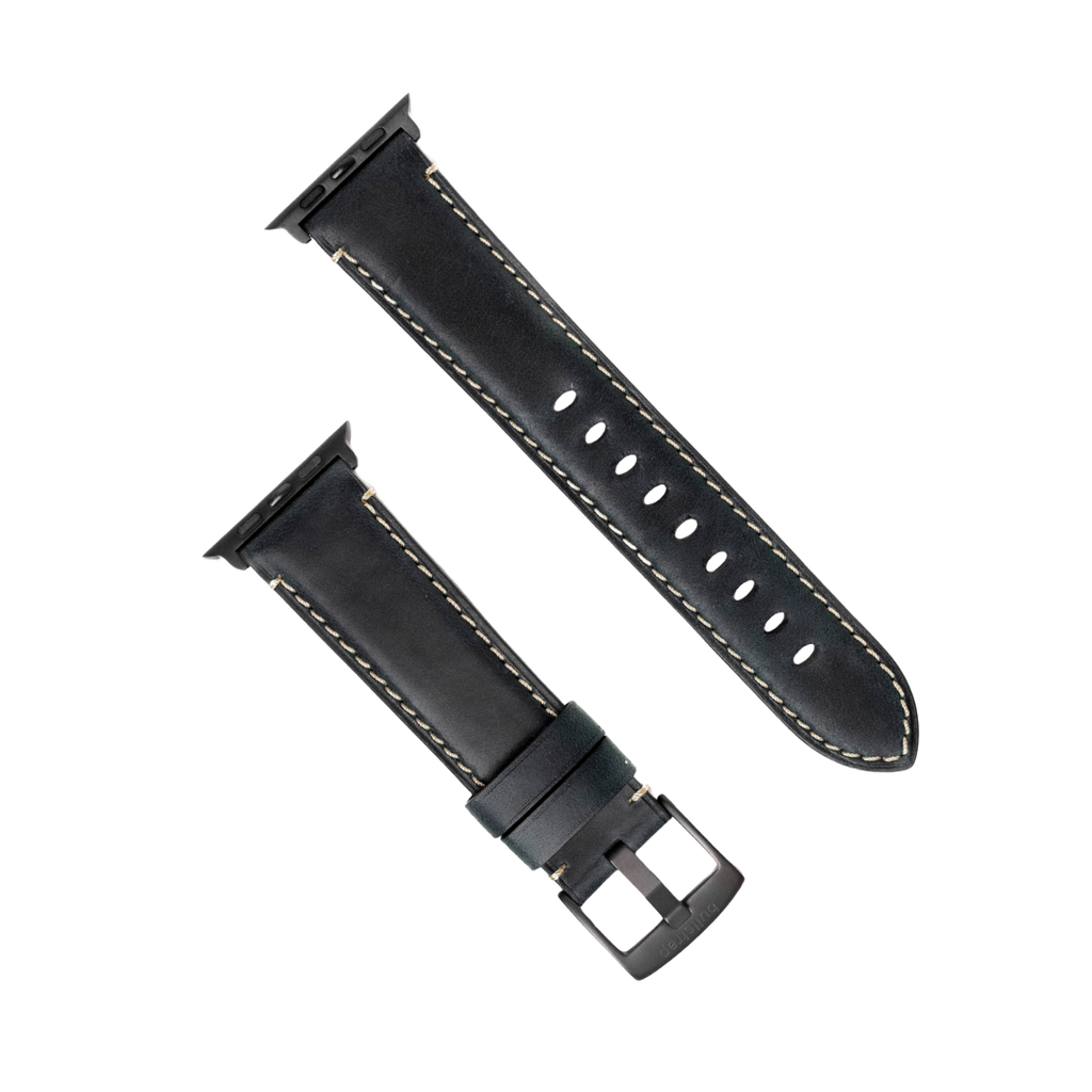 Leather Apple Watch Strap - Black Edition
