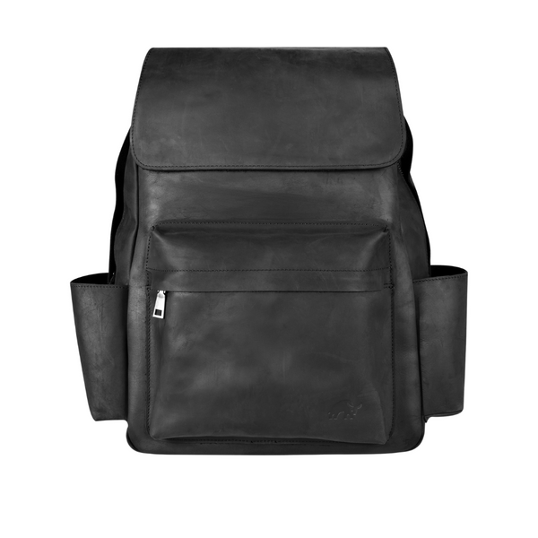 Bullstrap Leather Rugged Backpack - Black Edition