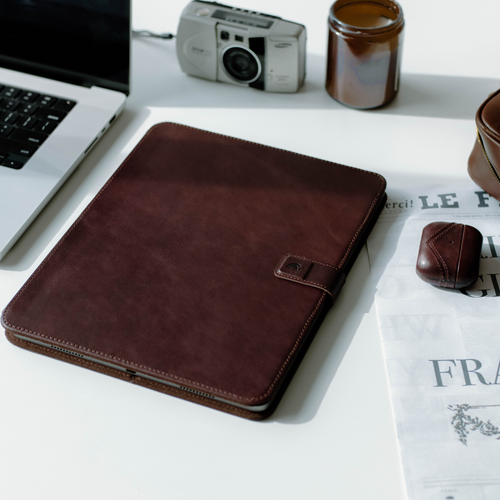 Leather iPad Case - Bourbon