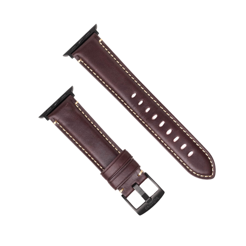 FINAL SALE Leather Apple Watch Strap - Bourbon