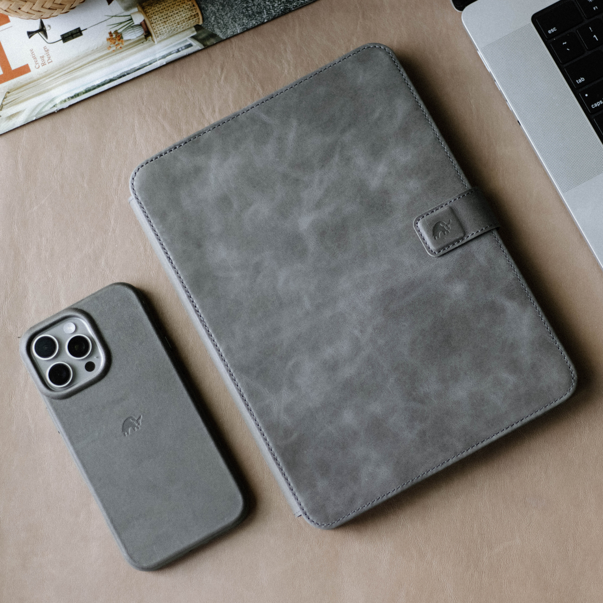 Leather iPad Case - SLATE