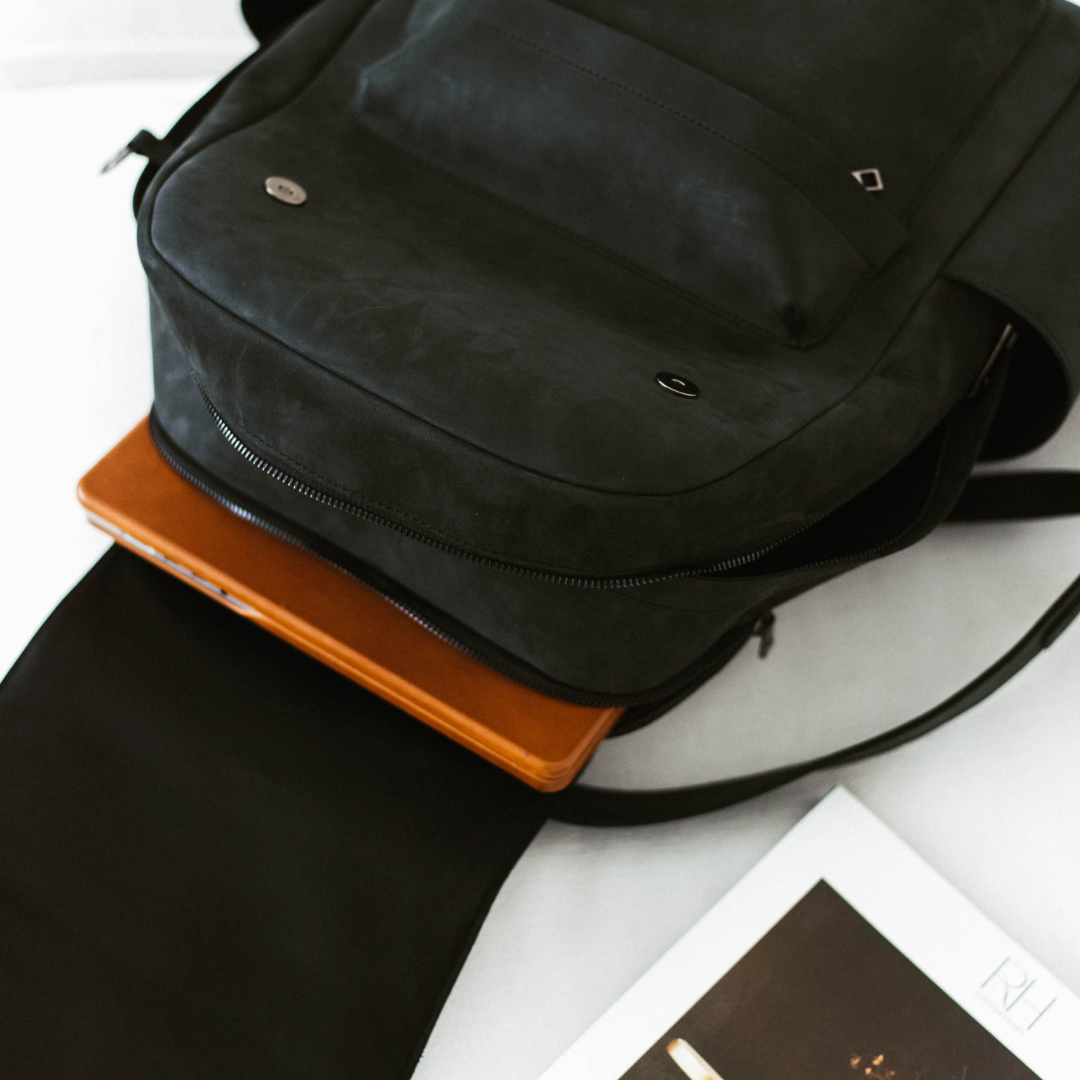 Leather Rugged Backpack - Black Edition