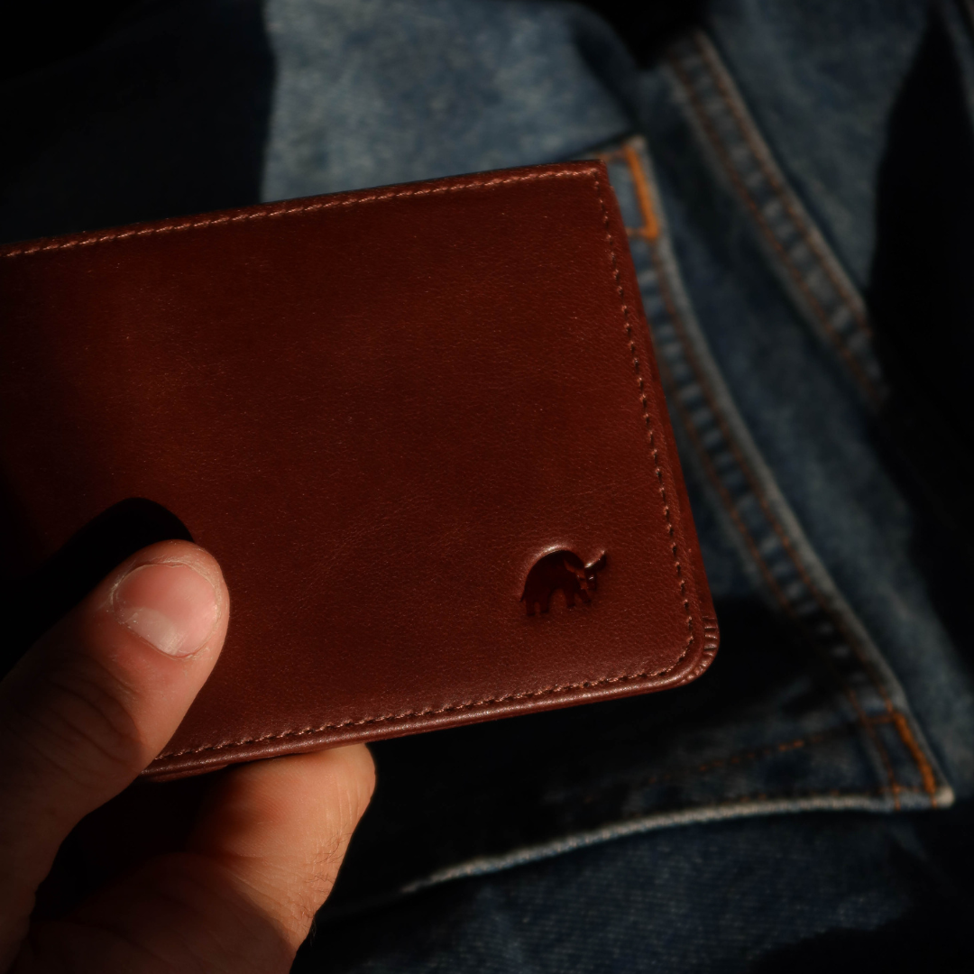 Leather Nav Bifold Wallet - TERRA