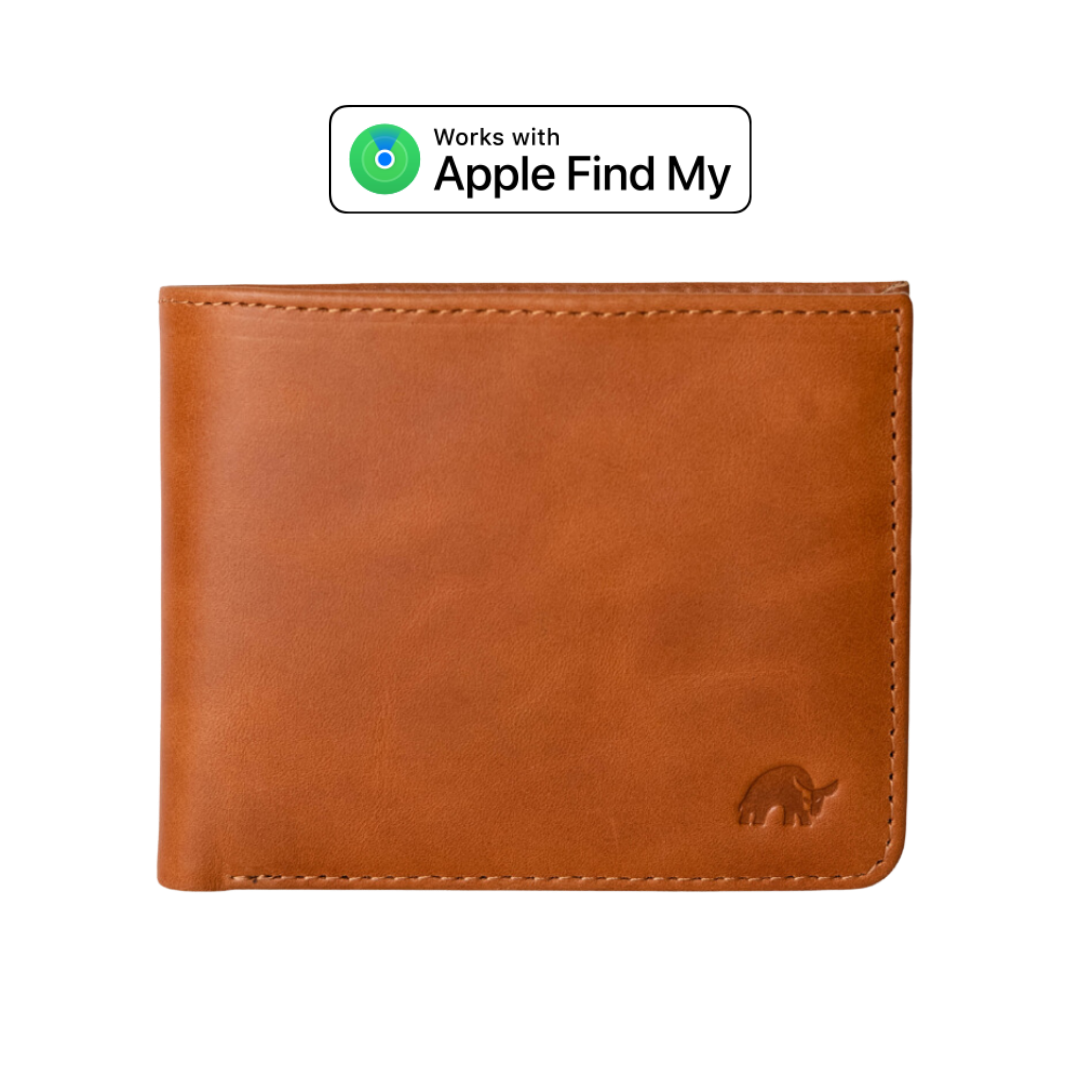 Leather Nav Bifold Wallet - SIENNA