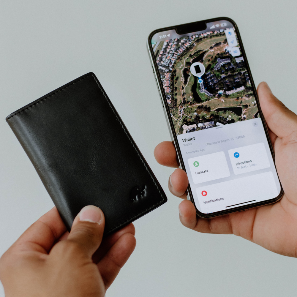 Leather Nav Messenger Wallet - BLACK EDITION