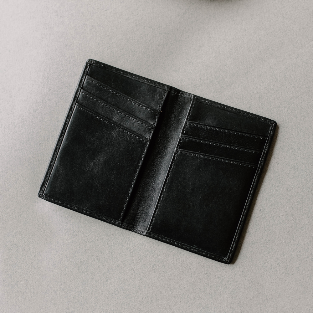 Leather Nav Messenger Wallet - BLACK EDITION