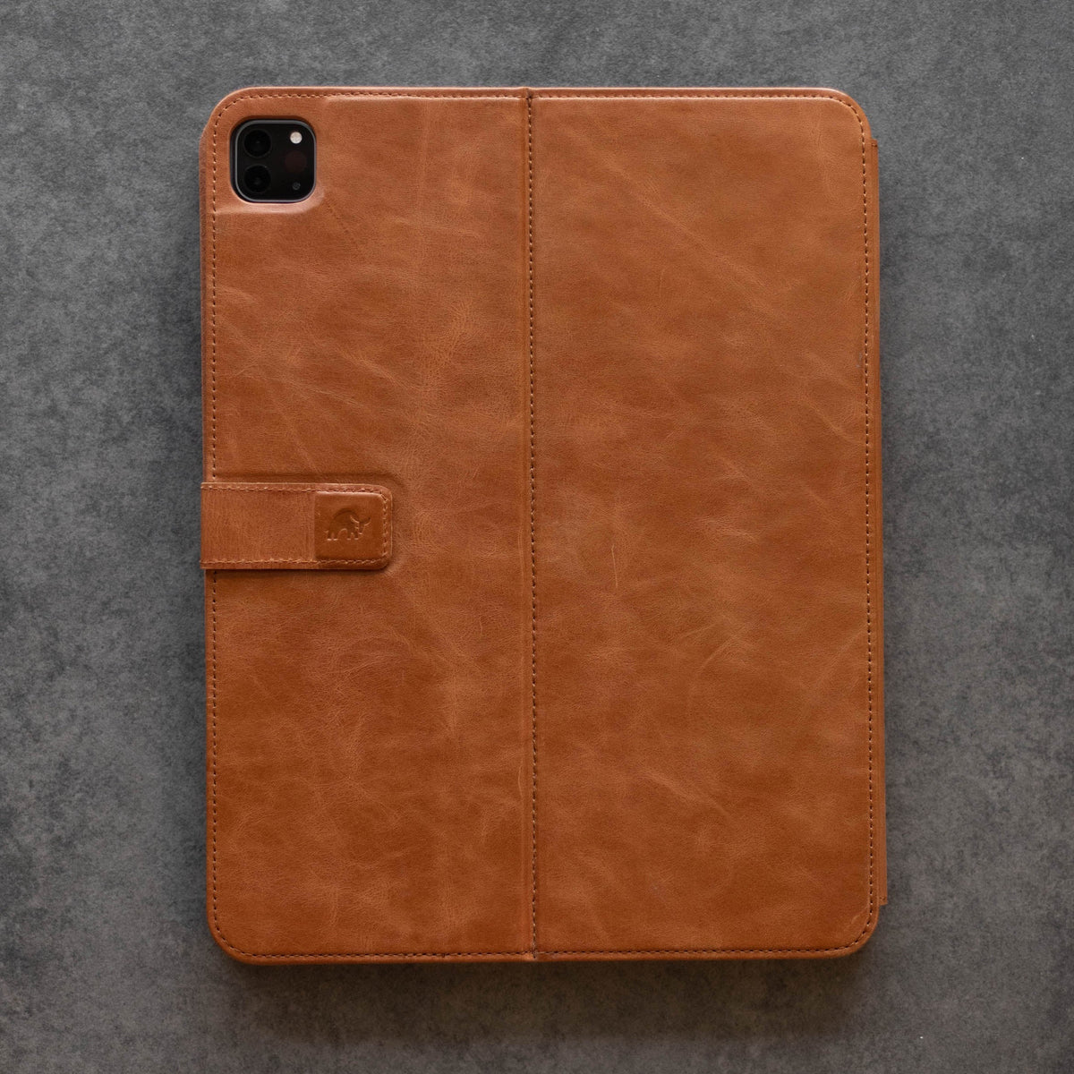 Bullstrap Premium Full-Grain Leather iPad Case with Magnetic Adjustable Stand, Auto Sleep/Wake, iPad Pro 12.9, Sienna Brown