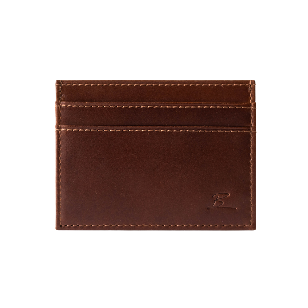 Brown leather cardholder with multiple slots