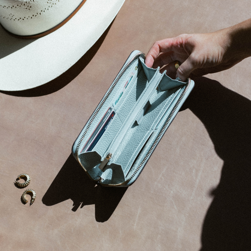 The Dolly Nav Zipper Wallet  - Bluebelle