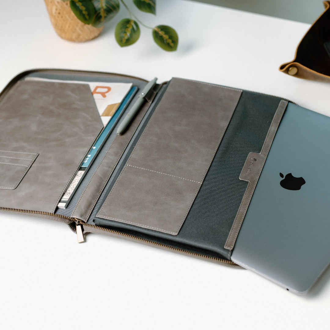 Leather Laptop Sleeve - SLATE