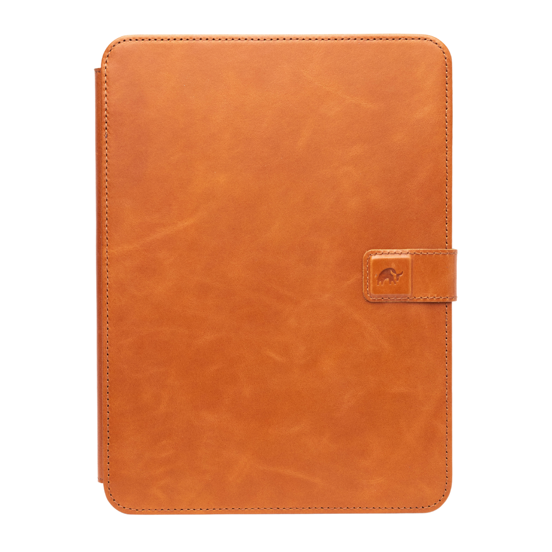 Bullstrap Premium Full-Grain Leather iPad Case with Magnetic Adjustable Stand, Auto Sleep/Wake, iPad Pro 12.9, Sienna Brown