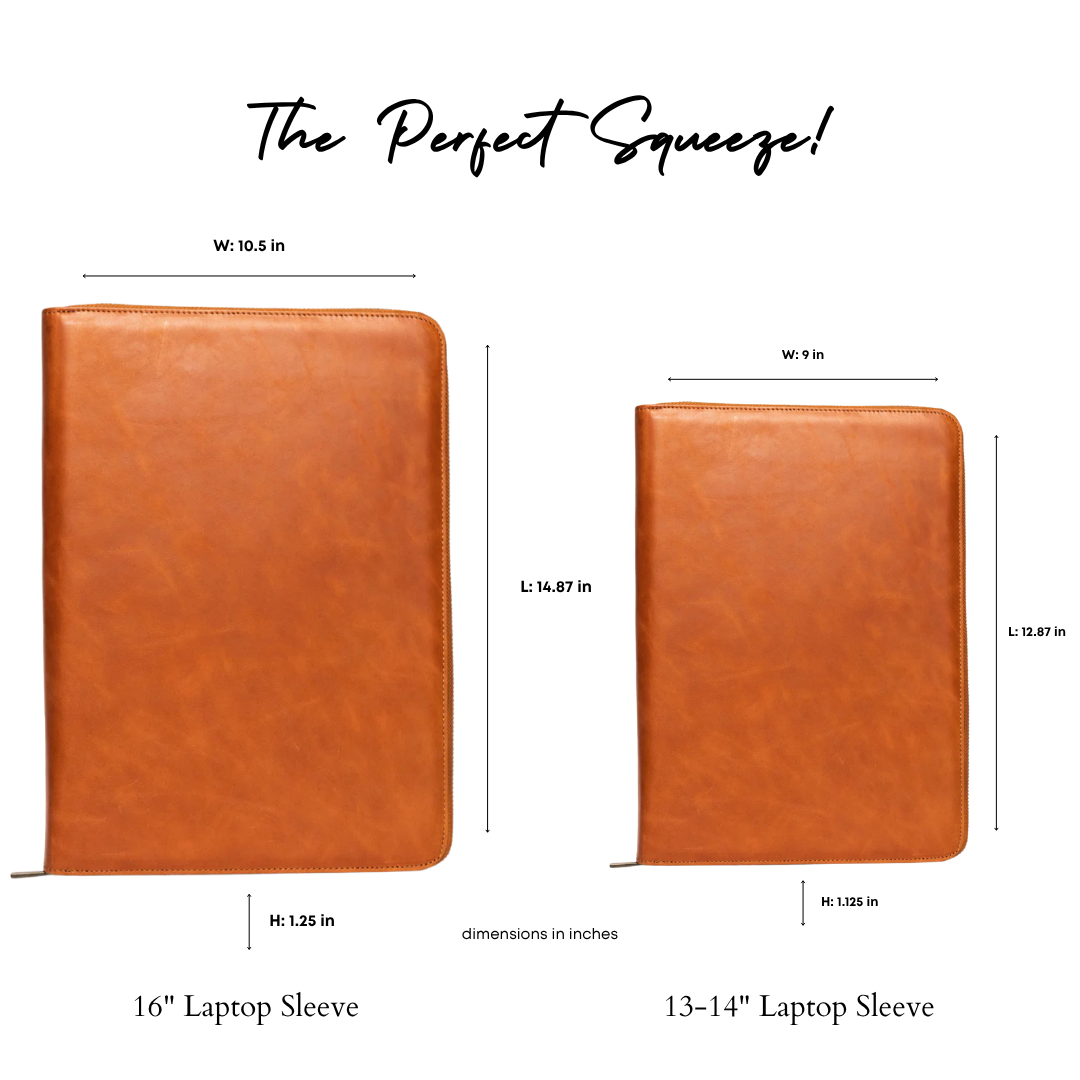 Leather MacBook Sleeve - Sienna