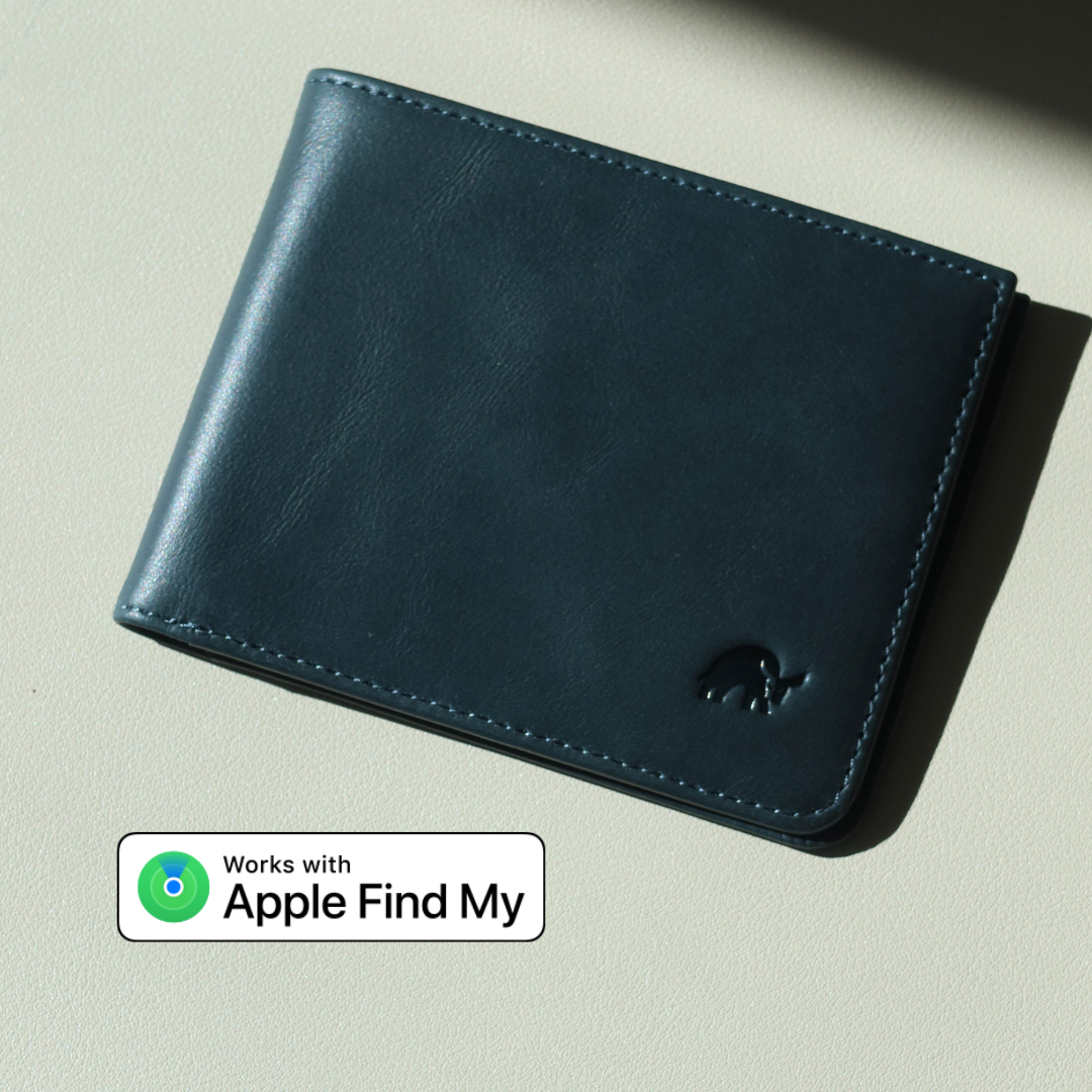 Leather Nav Bifold Wallet - OCEAN