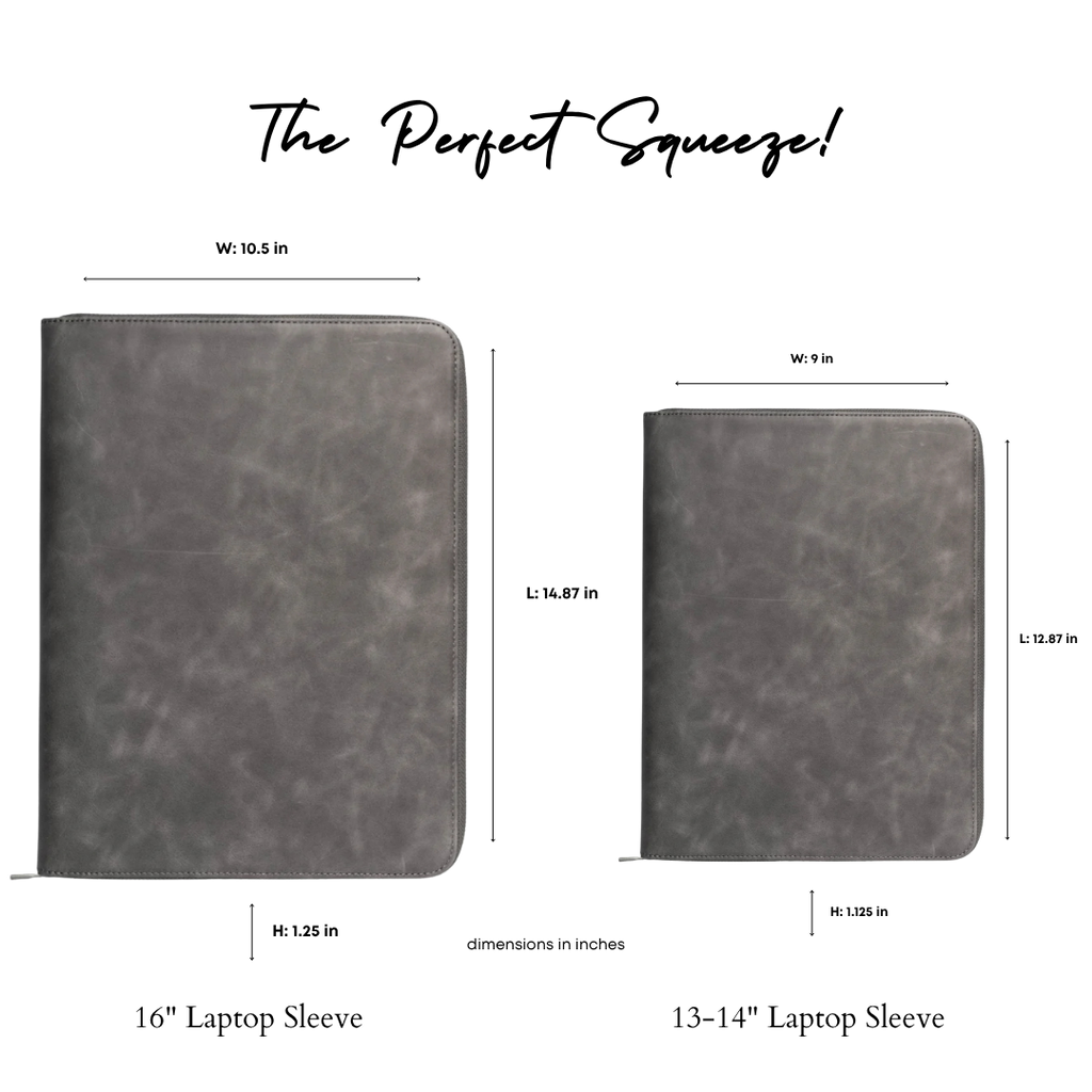 Leather MacBook Sleeve - Slate