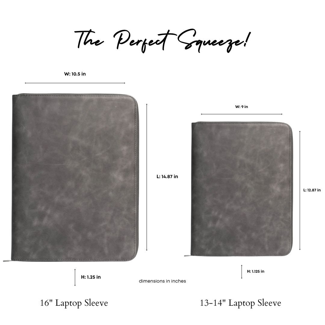 Leather MacBook Sleeve - Slate