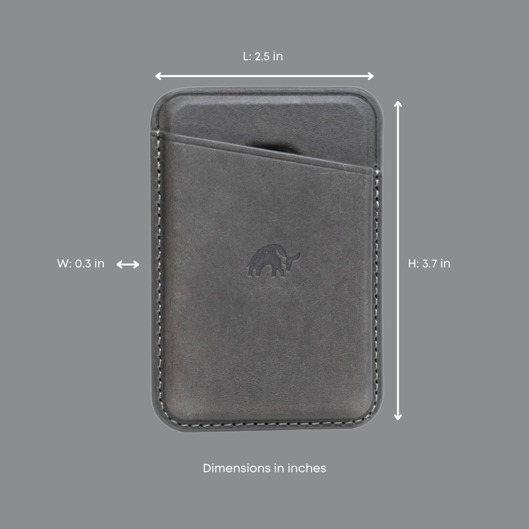 Leather Magnetic Wallet - Slate