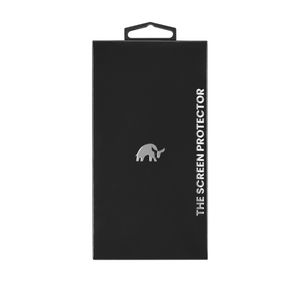 Black packaging for The Screen Protector with a bull logo and text on the side.