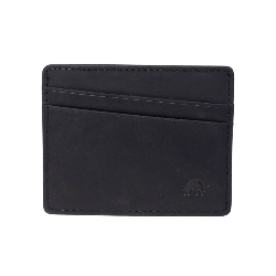 Black leather card holder with multiple slots