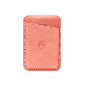 Leather Magnetic Wallet in South Beach color, featuring a front pocket and embossed logo.