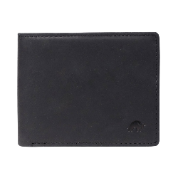 Black bifold wallet with minimalist design