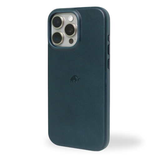 The Minimalist Case - OCEAN, a dark blue iPhone case with a logo