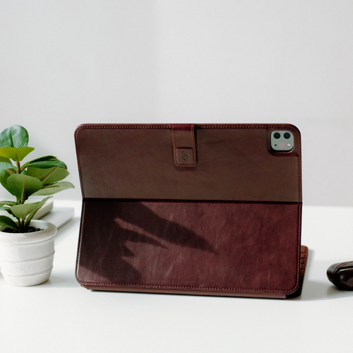 Leather iPad Case - Bourbon