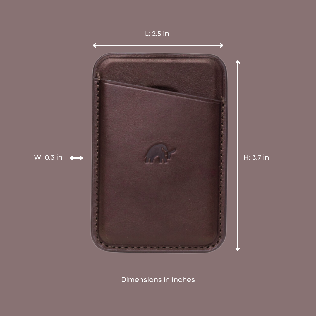 Leather Magnetic Wallet - BOURBON