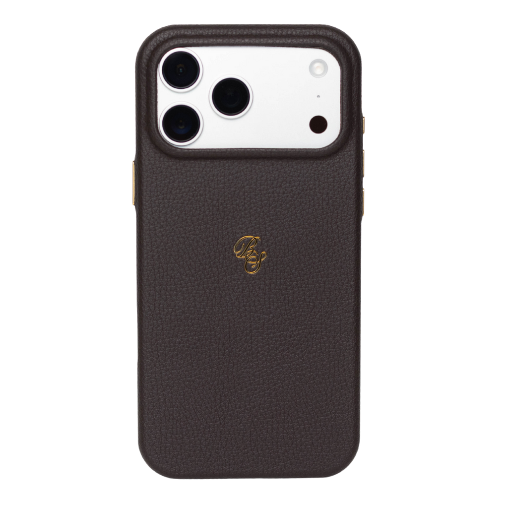 The Pebbled Leather Case - Cocoa