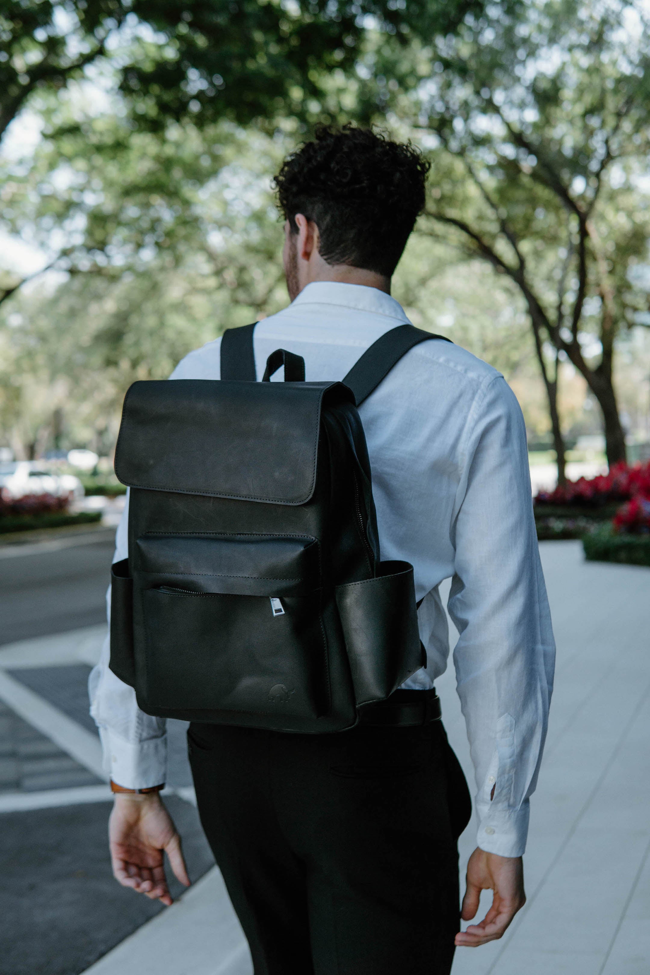 Leather Rugged Backpack Bullstrap