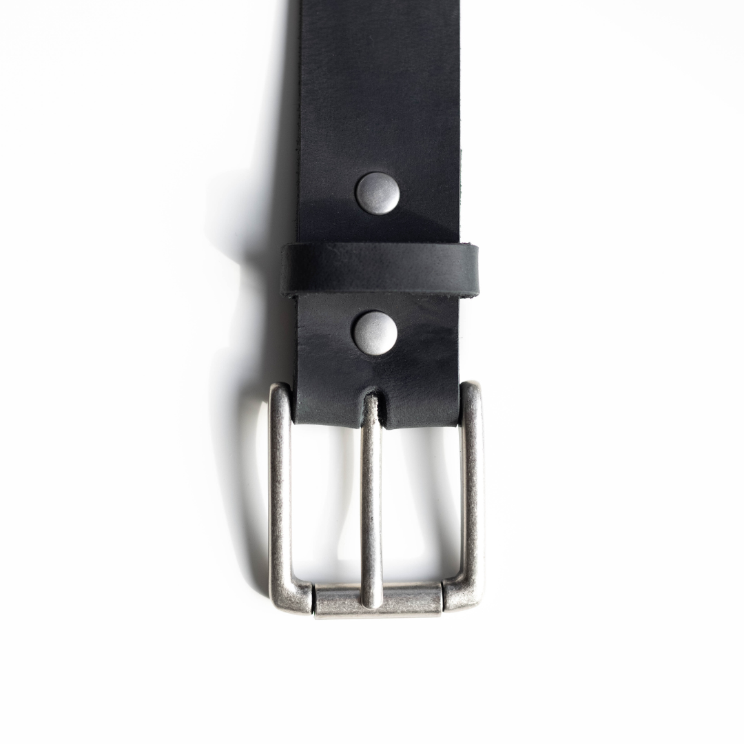 Rugged Leather Belt - Black Edition