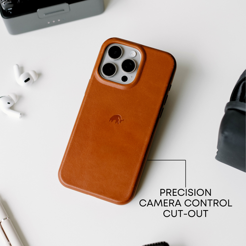 The Flex Case in Sienna color with precision camera control cut-out