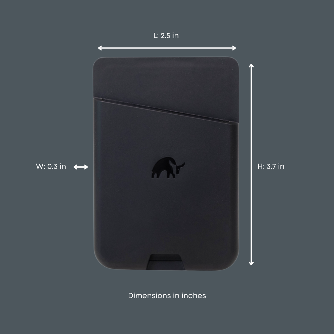 Magnetic Popper Wallet - Non-Leather with dimensions L: 2.5 in, W: 0.3 in, H: 3.7 in